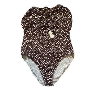 Leilani Brown & White Polk A Dot One Piece Women’s 12